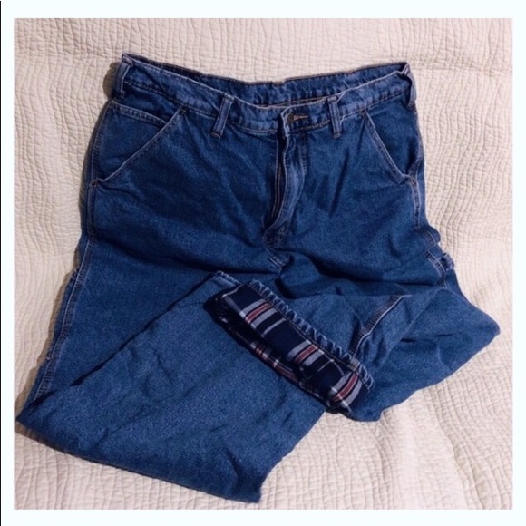 Full Blue Denim - 🔥Flannel Lined Denim Utility Jeans